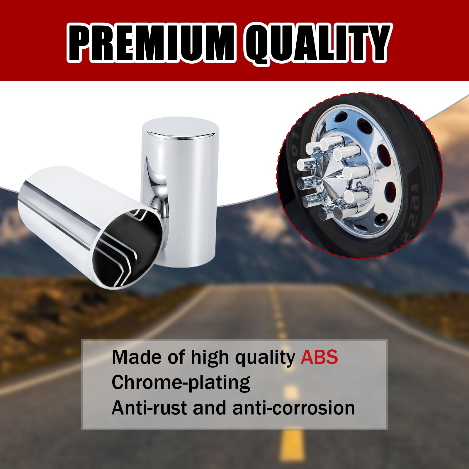 Cabtherlyn installed on semi truck wheel demonstrating polished look and corrosion protection benefit