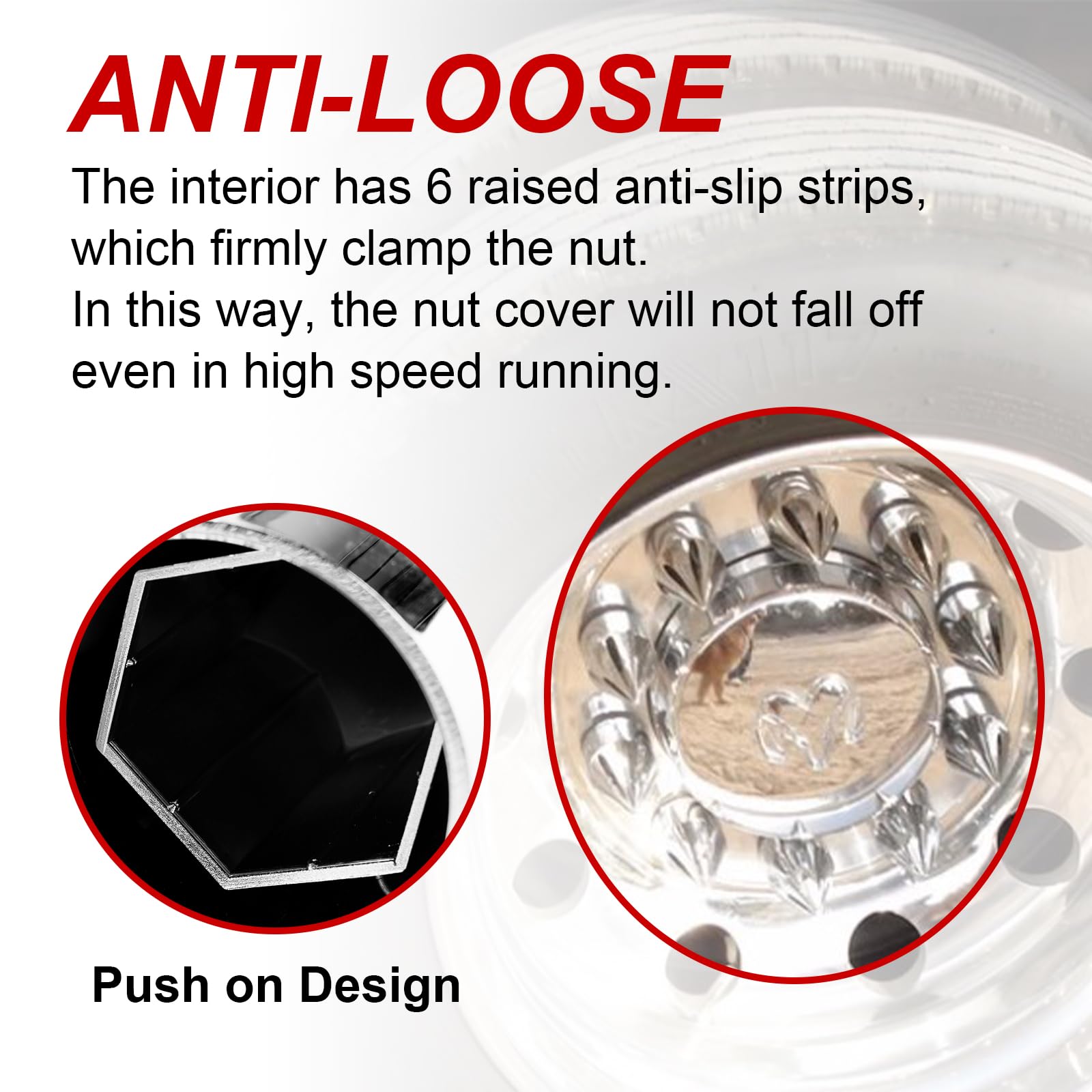 Cabtherlyn lug nut cover beside ruler showing 4¼-inch height for fit verification benefit