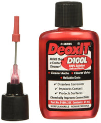 CAIG LABORATORIES DeoxIT needle applicator front view showing label and 25 mL bottle for precise cleaning