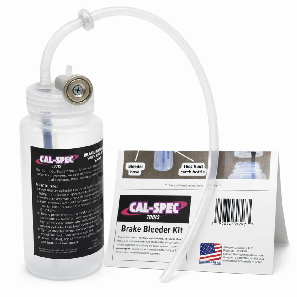 Cal-Spec Tools front packaging showing compact bleed kit and contents for quick setup