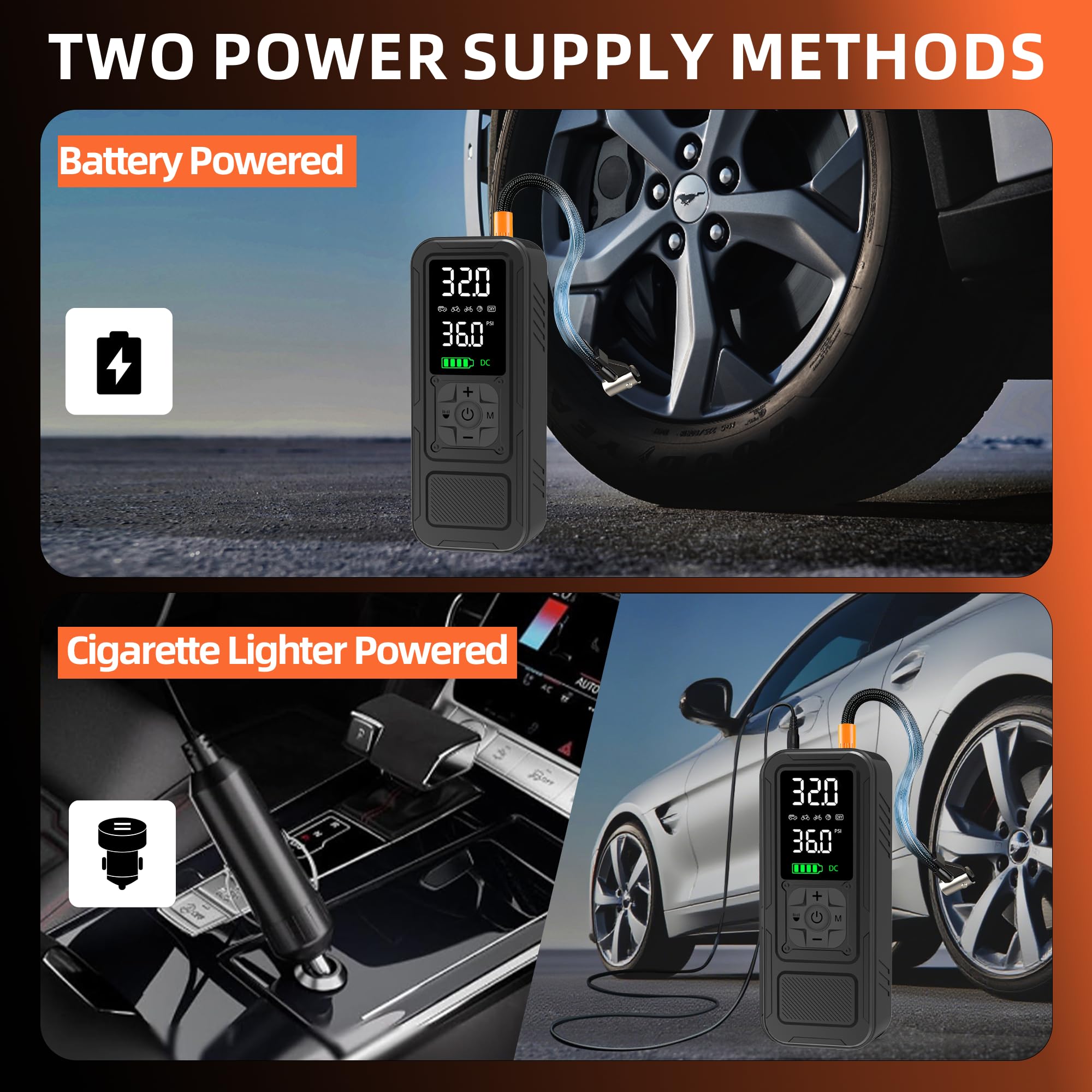 Calmara Y34 LED light illuminating tire valve at night for safer work