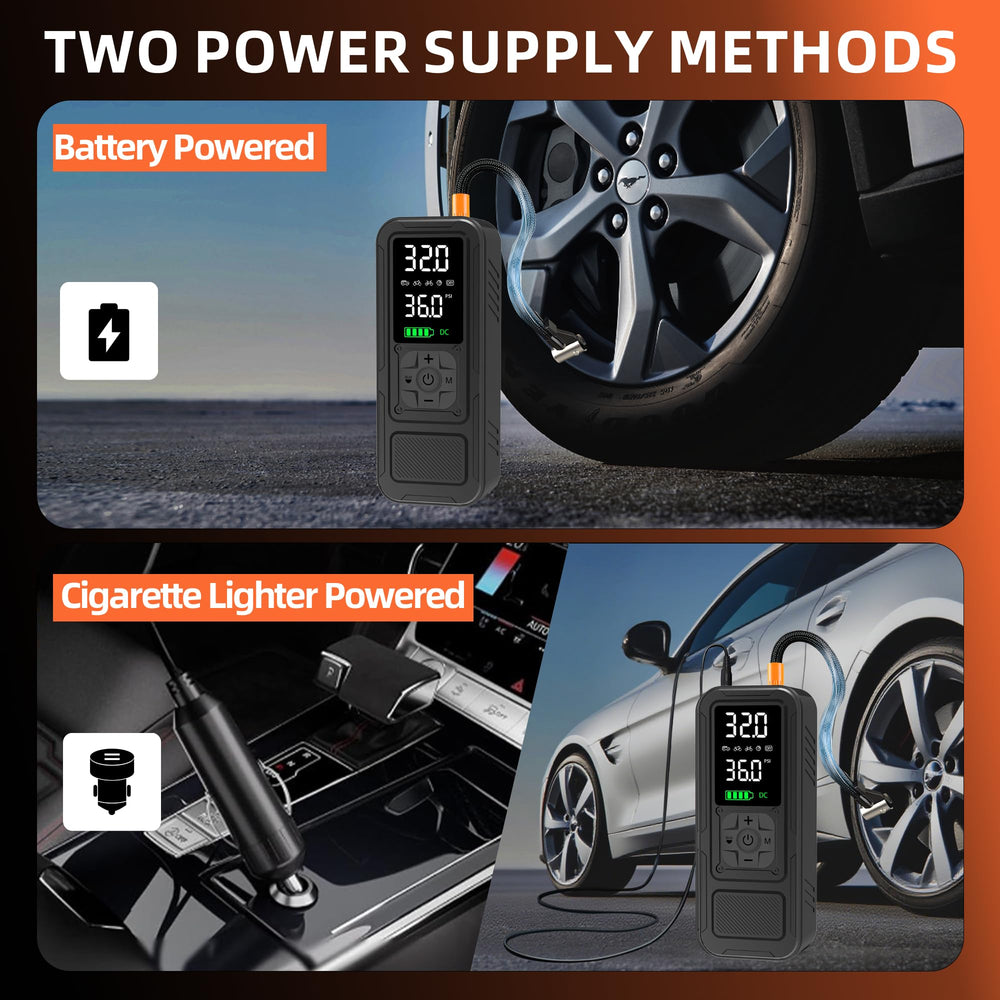 Calmara Y34 LED light illuminating tire valve at night for safer work