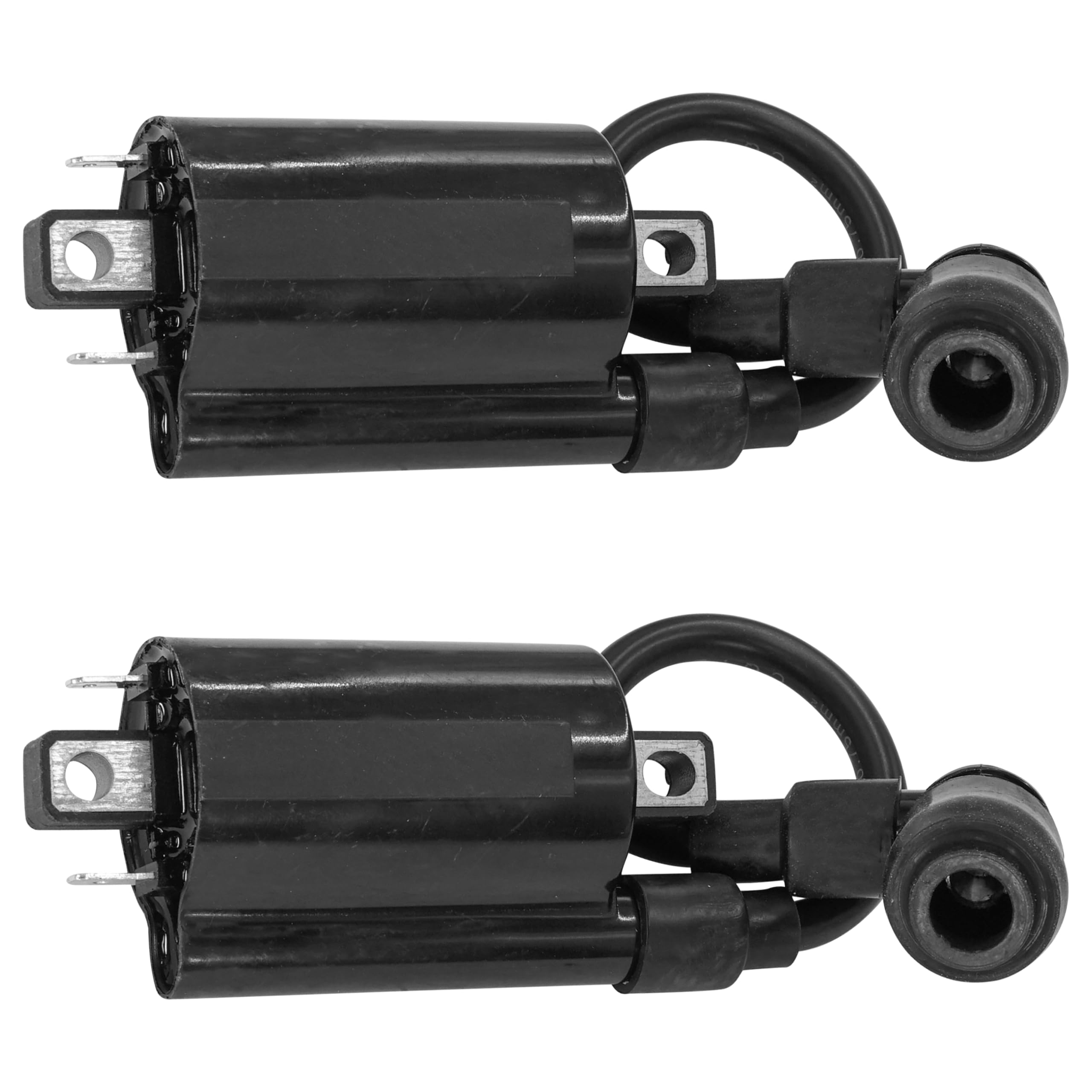 Caltric ignition coil front view showing mounting points and fitment benefit