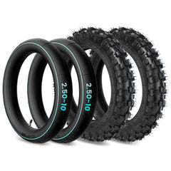 CALU LUKY front view of two 2.5-10 tire pack showing fit and labeling, durable replacement benefit