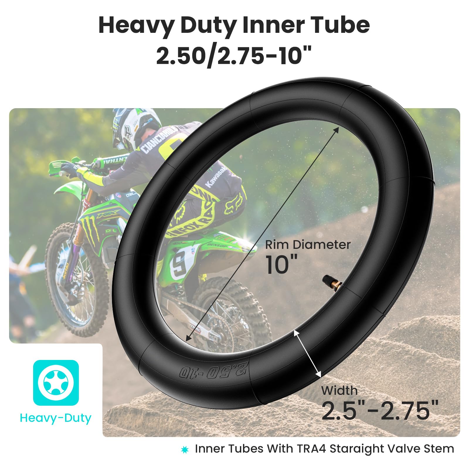 CALU LUKY tire mounted on a 10-inch rim demonstrating correct fit and easy installation