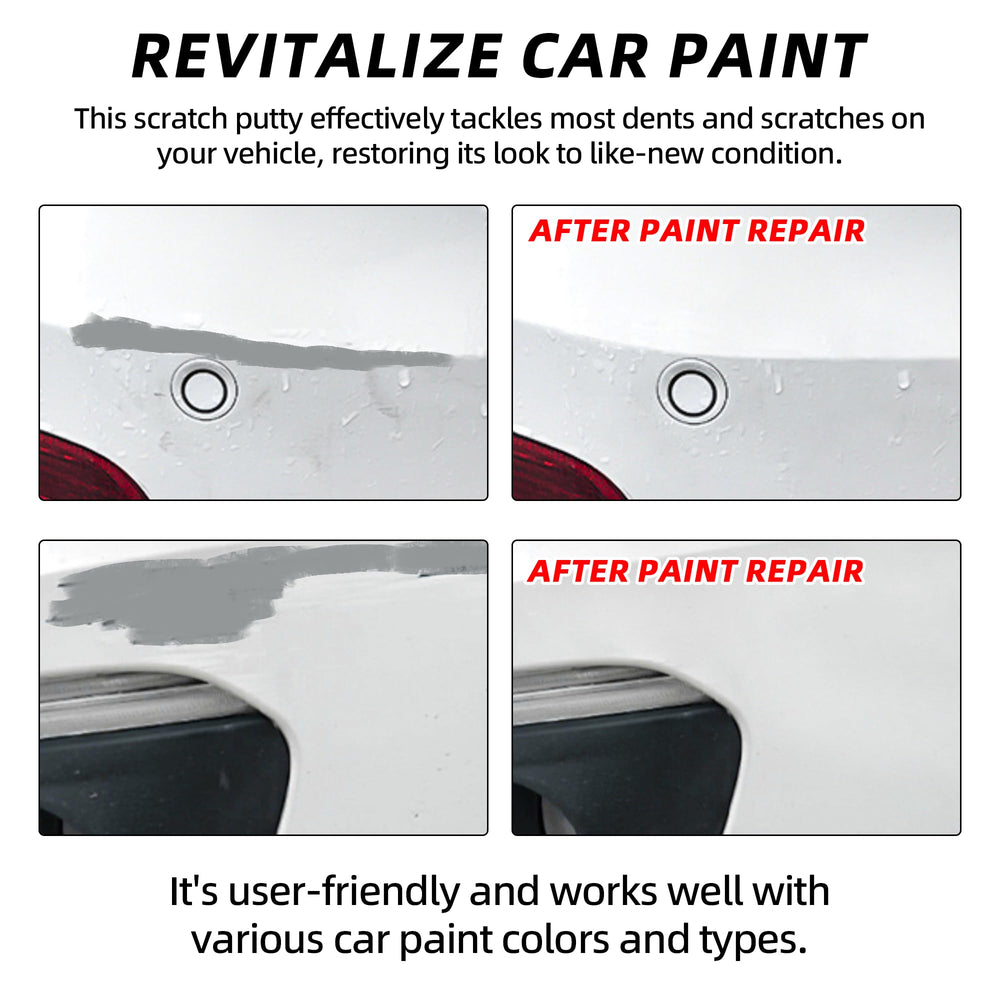 Calvana before and after car panel repair illustrating improved surface