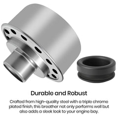 Calvana rubber grommet seated on breather neck demonstrating snug, leak-resistant fit