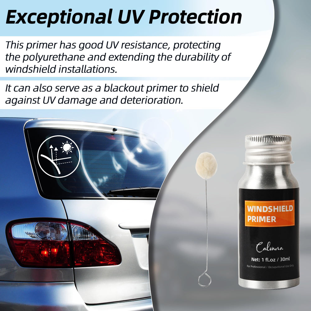 Calvana primer being applied to a windshield edge to promote strong adhesion