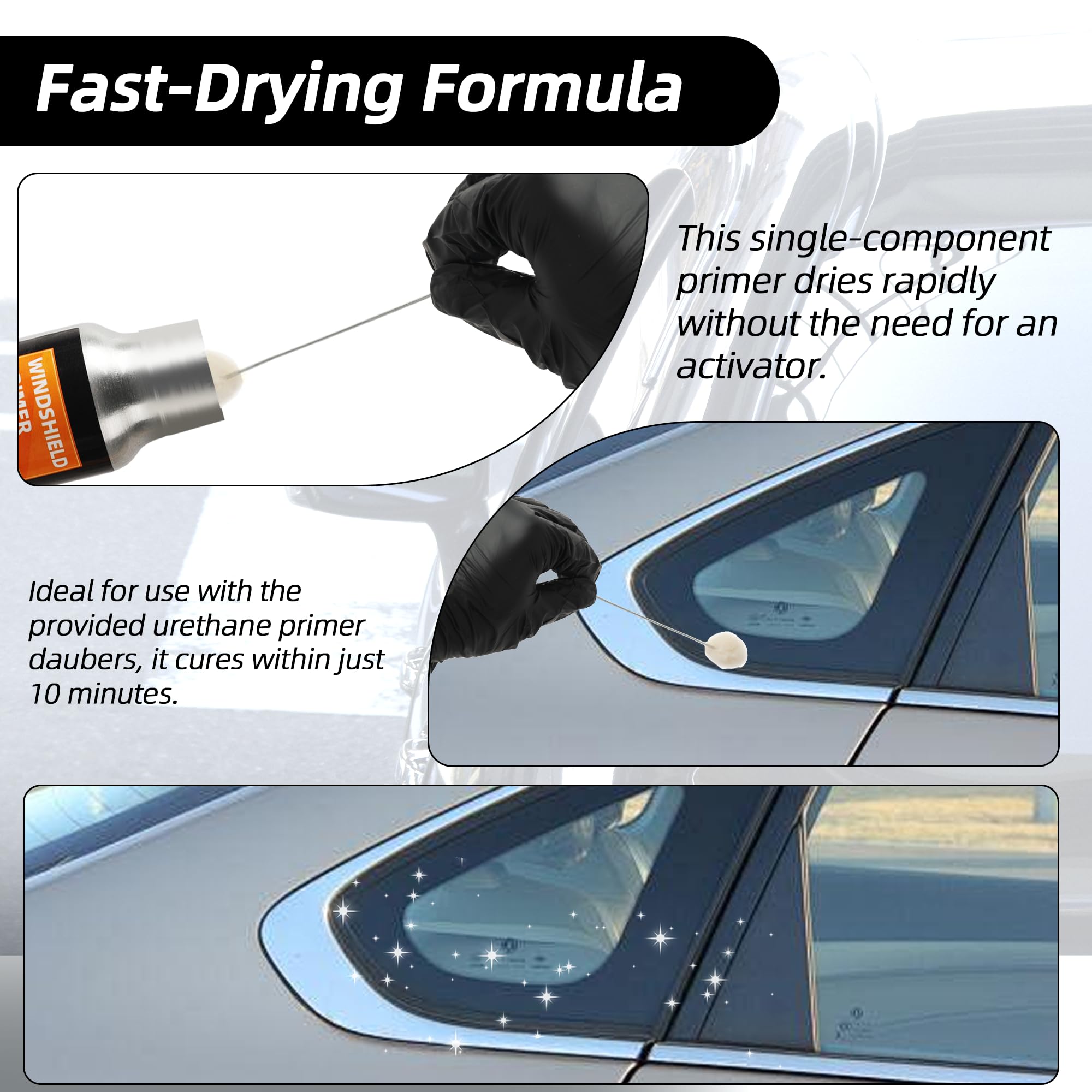 Calvana black primer on glass edge forming a UV-resistant blackout protective layer