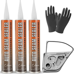 Calvana front packaging showing three seam sealer tubes and included accessories for durable repairs