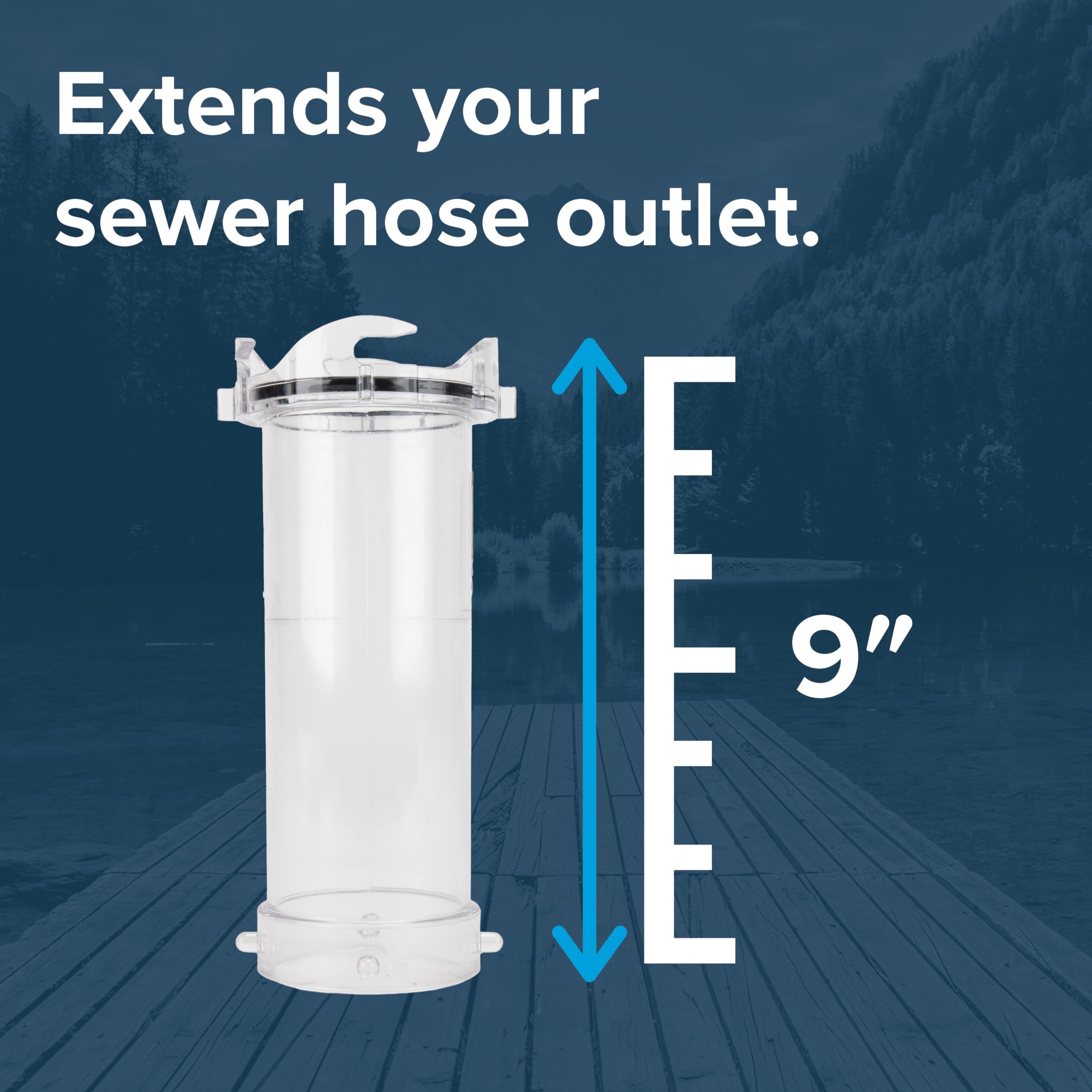 Camco adapter installed on RV outlet demonstrating easier hose attachment benefit