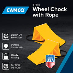 Camco close-up of chock plastic texture showing UV-resistant durability