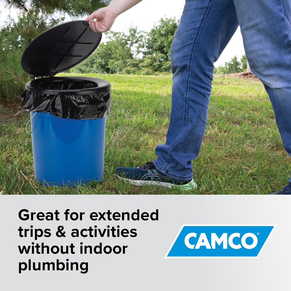 Camco disposable bag liners laid out to simplify waste management