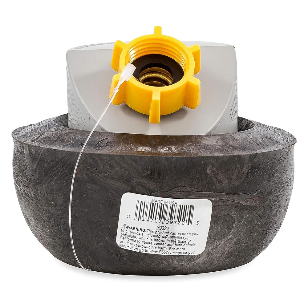 Camco Easy Slip front view showing compact gray fitting and clean connection benefit
