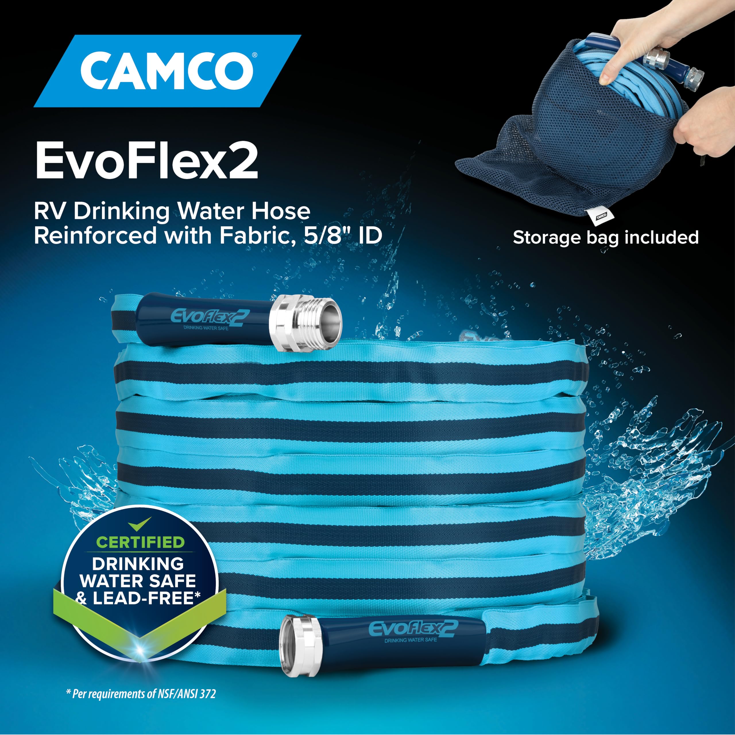 Camco EvoFlex2 fabric-closeup highlighting UV resistance and durability