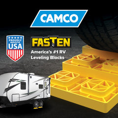 Close-up of Camco FasTen quad-grid pattern showing load-bearing design for improved stability