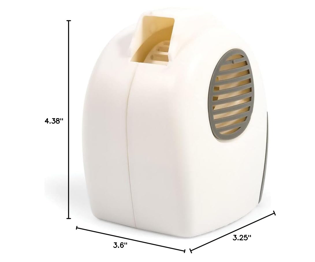 Camco Airator next to two D batteries showing portable power and scale