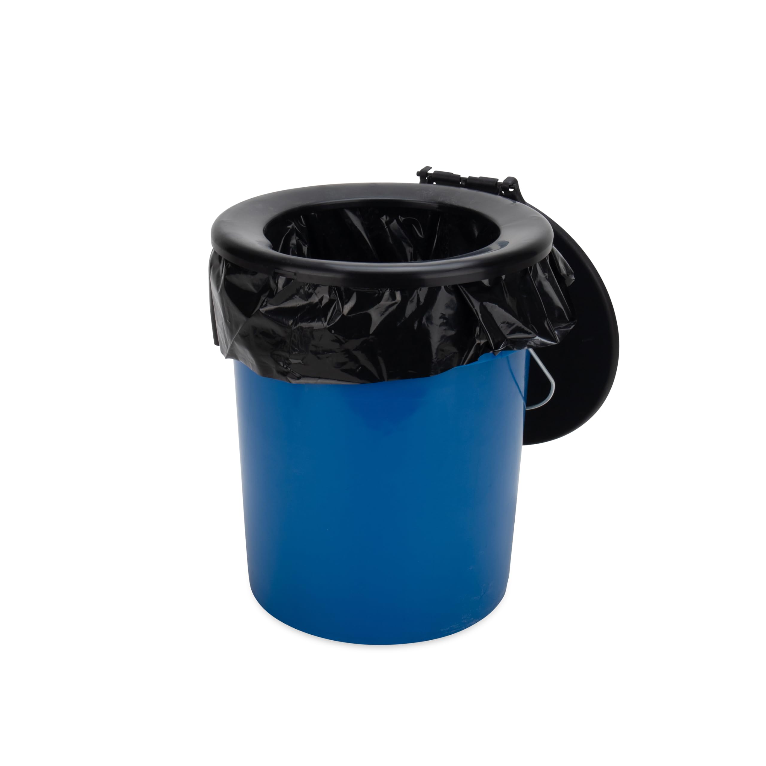 Camco portable toilet in campsite setting offering convenient sanitation