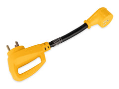 Camco PowerGrip 90-degree molded end minimizing stress on connection