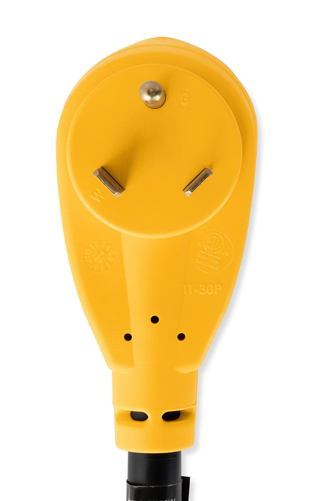 Camco PowerGrip in use at campground pedestal for quick hookups