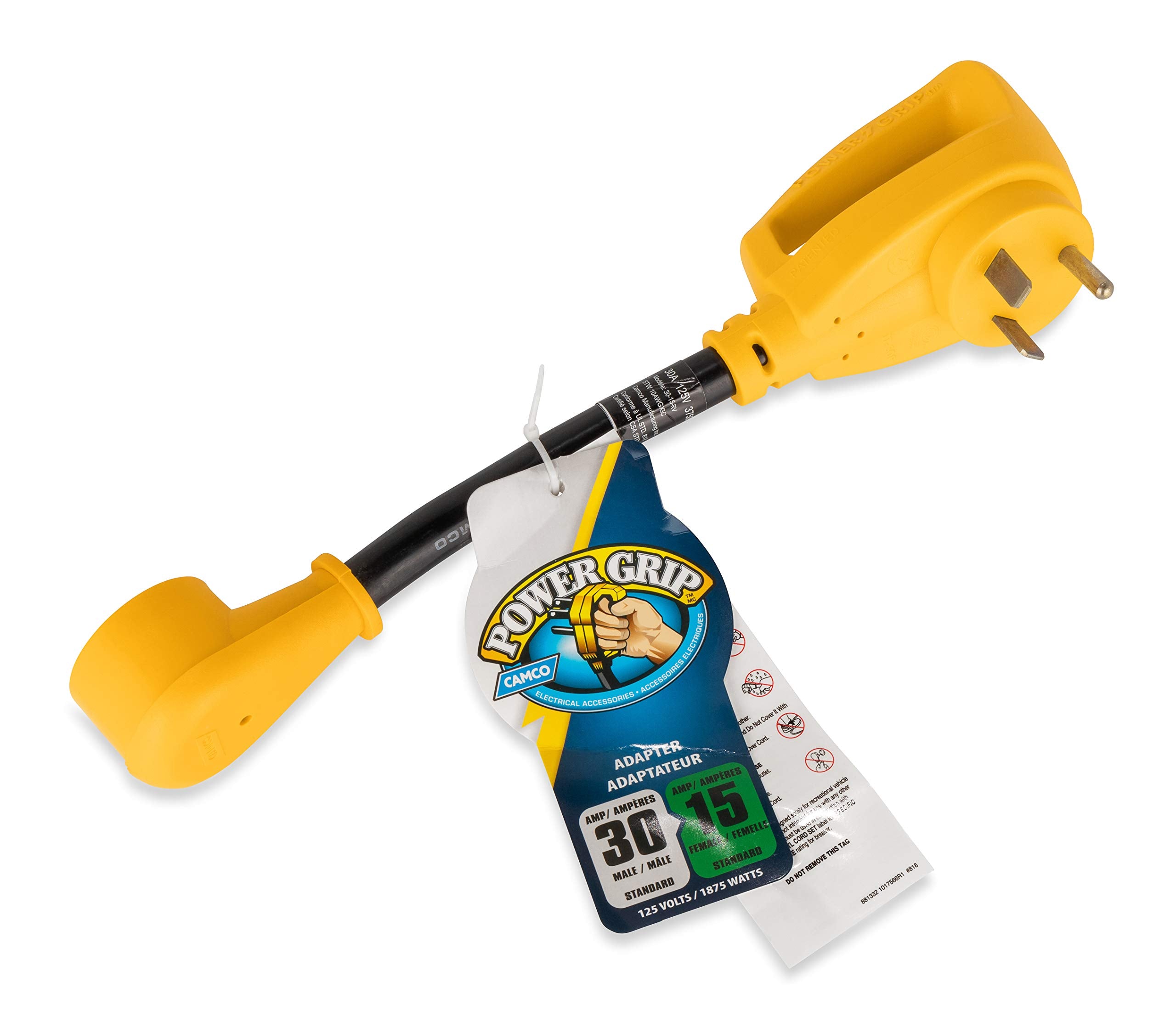 Camco PowerGrip beside ruler showing compact 12-inch scale advantage