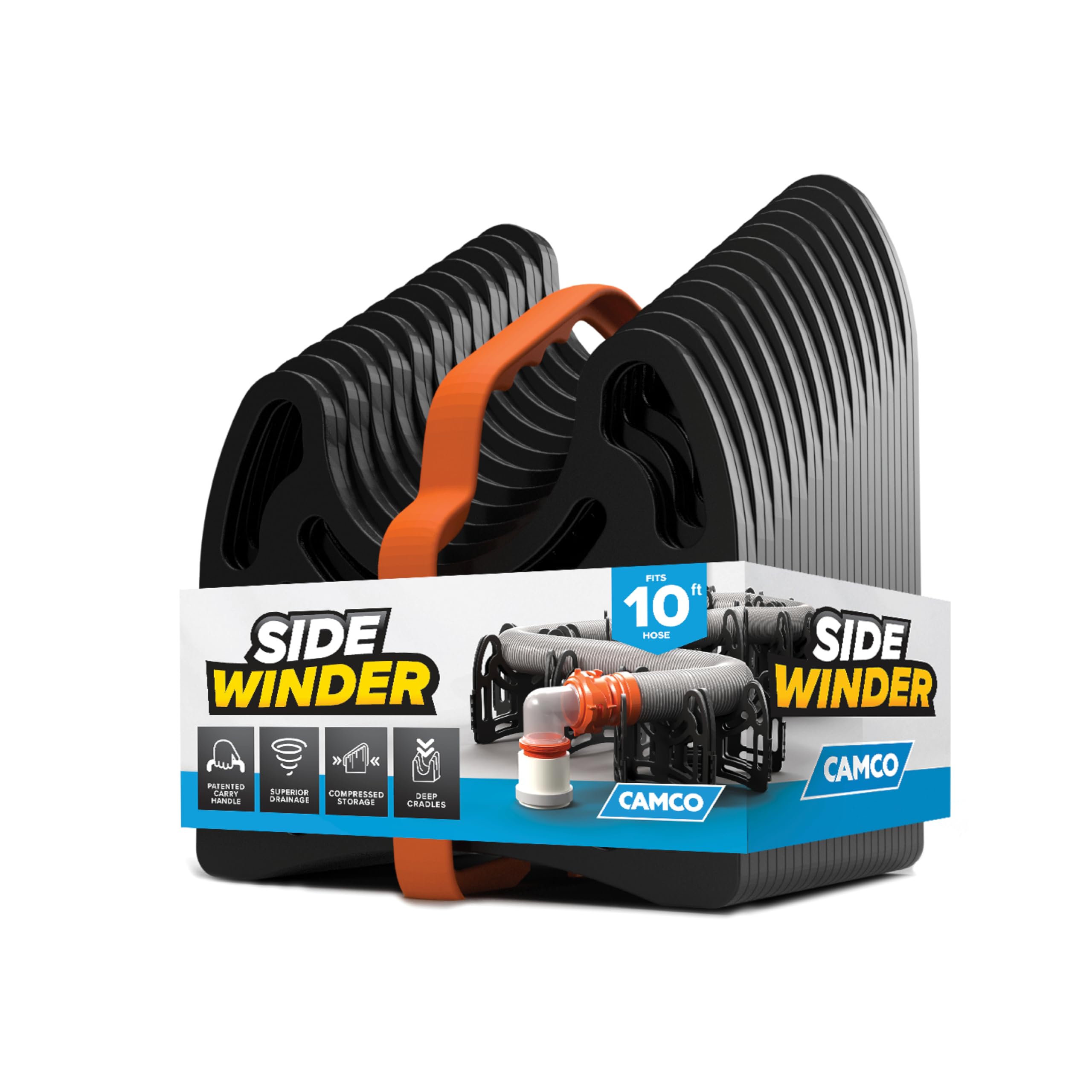 Camco Sidewinder front view showing stable support and easy setup benefit