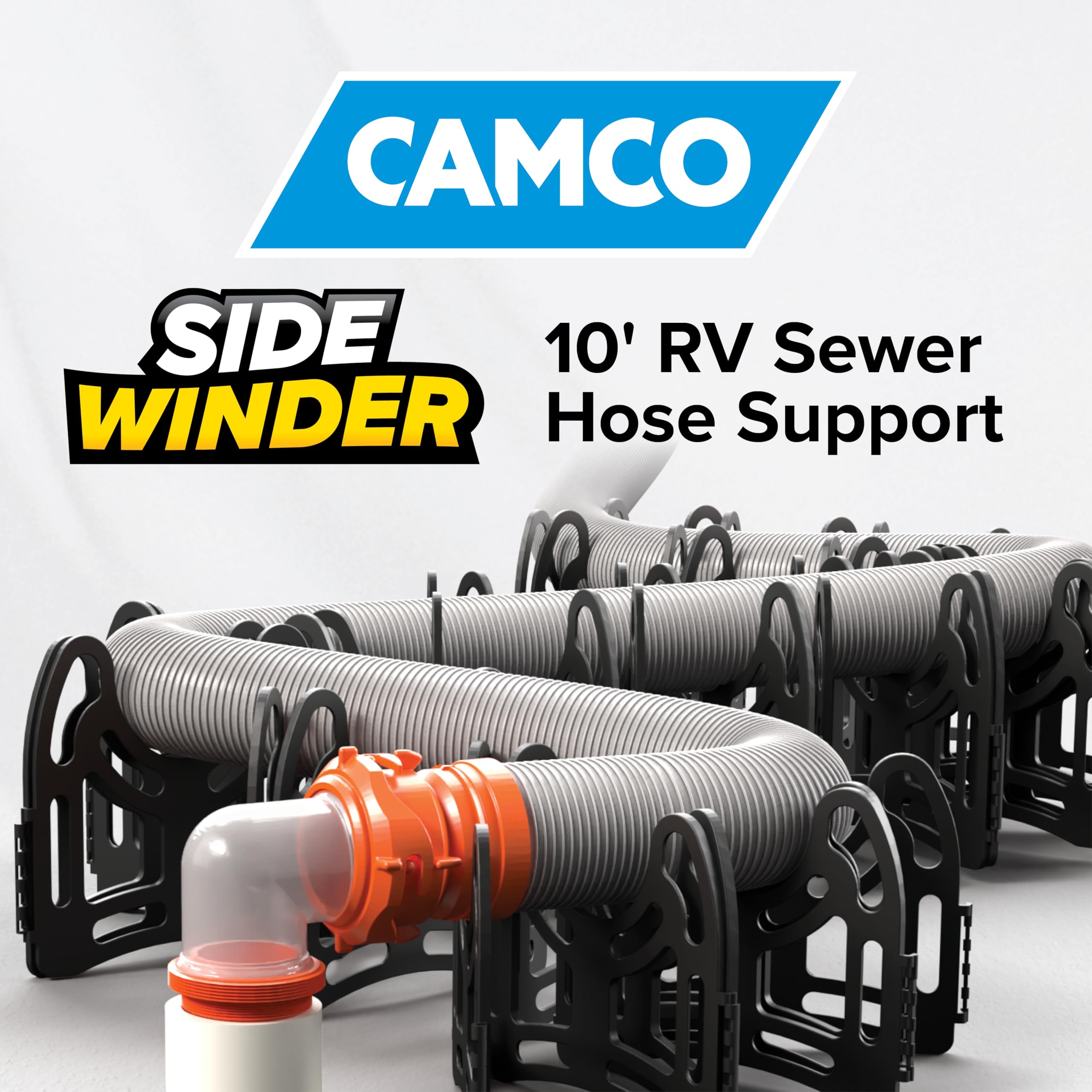 Camco Sidewinder collapsed for storage with carry handle for transport