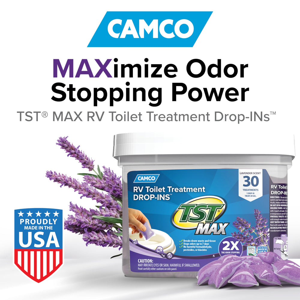 Camco TST MAX close-up of a single Drop-IN pod highlighting convenience