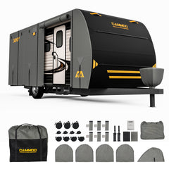 CAMMOO front view on trailer showing full coverage and protection