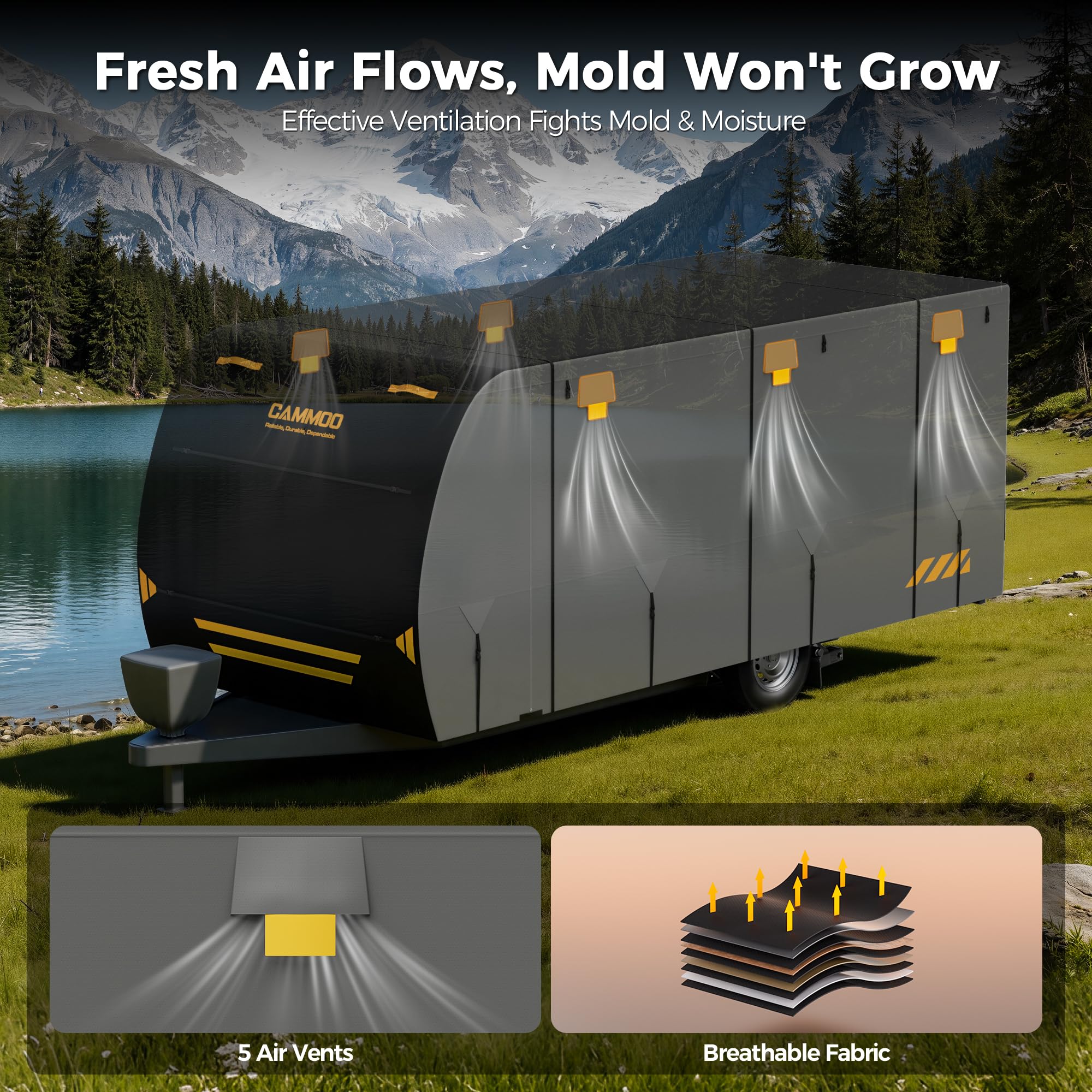 CAMMOO storage bag with folded cover for compact off-season storage