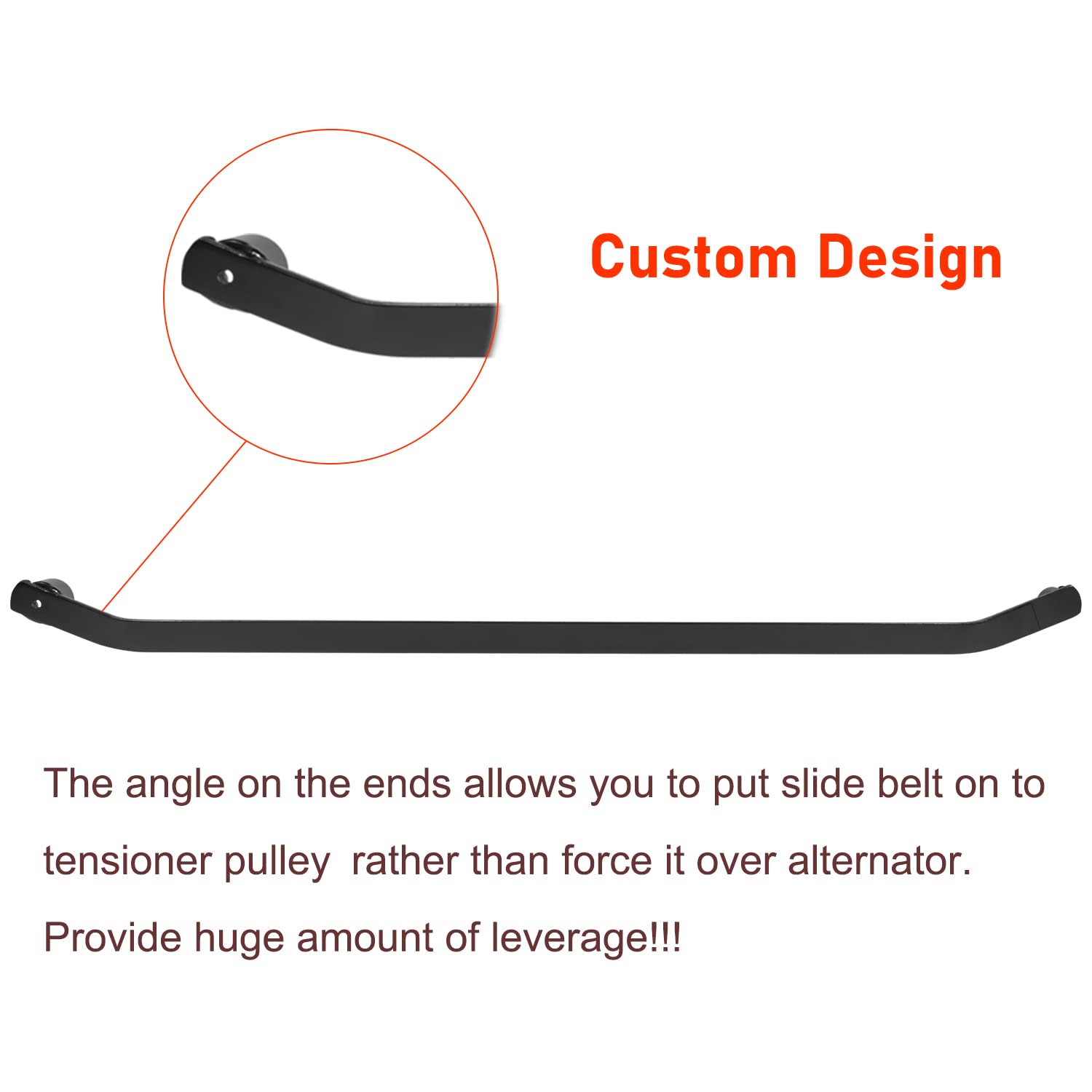Camoo wrench next to ruler showing 25-inch scale for superior mechanical advantage