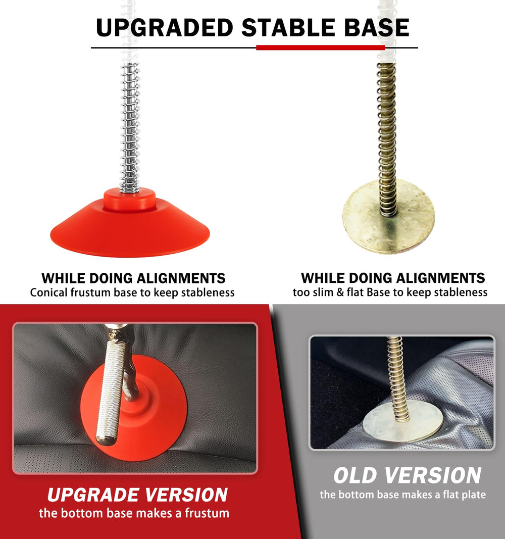 Camoo wide non-slip base keeping the rack steady for accurate alignment readings