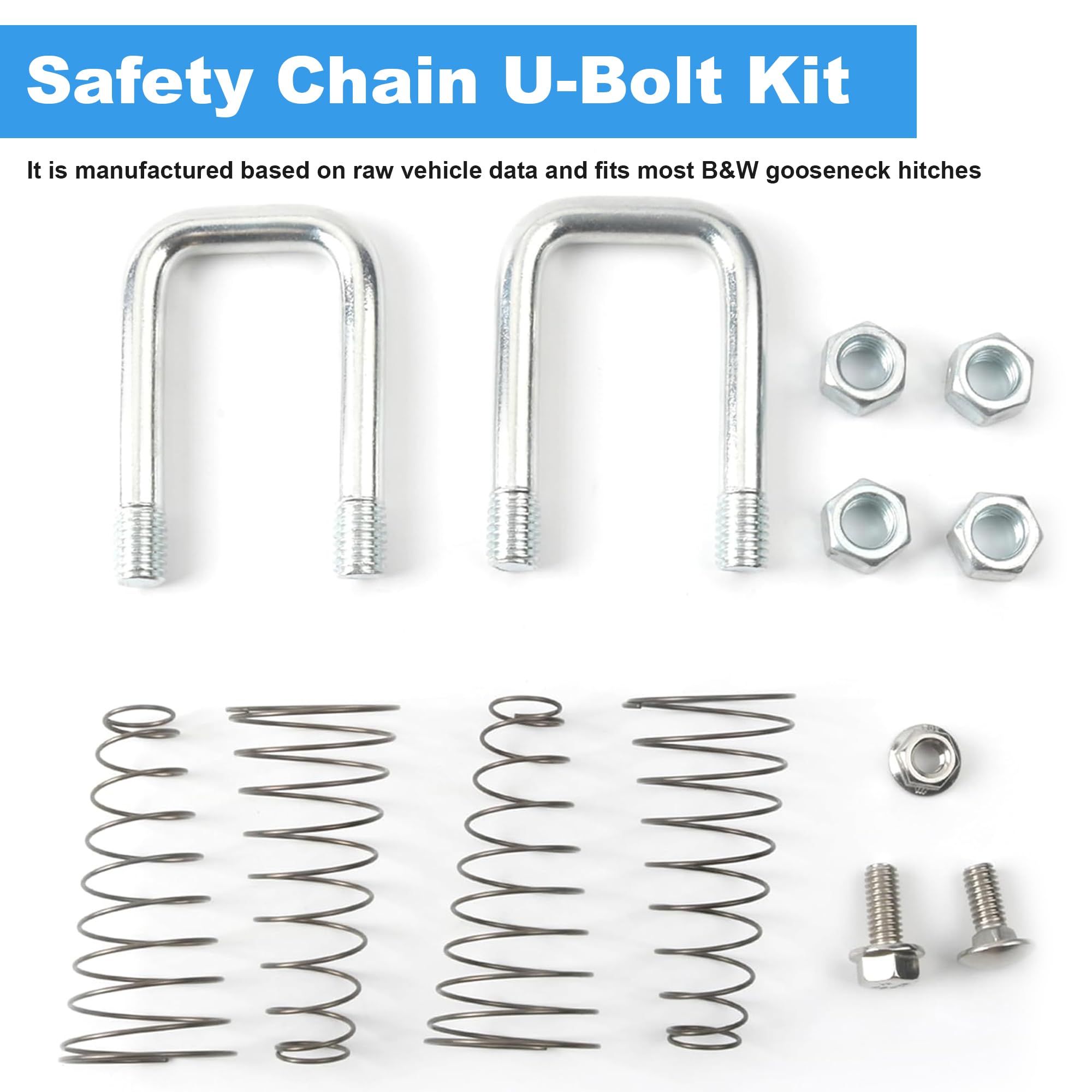 Camotokiit U-bolts installed on a B&W gooseneck hitch for restored safety