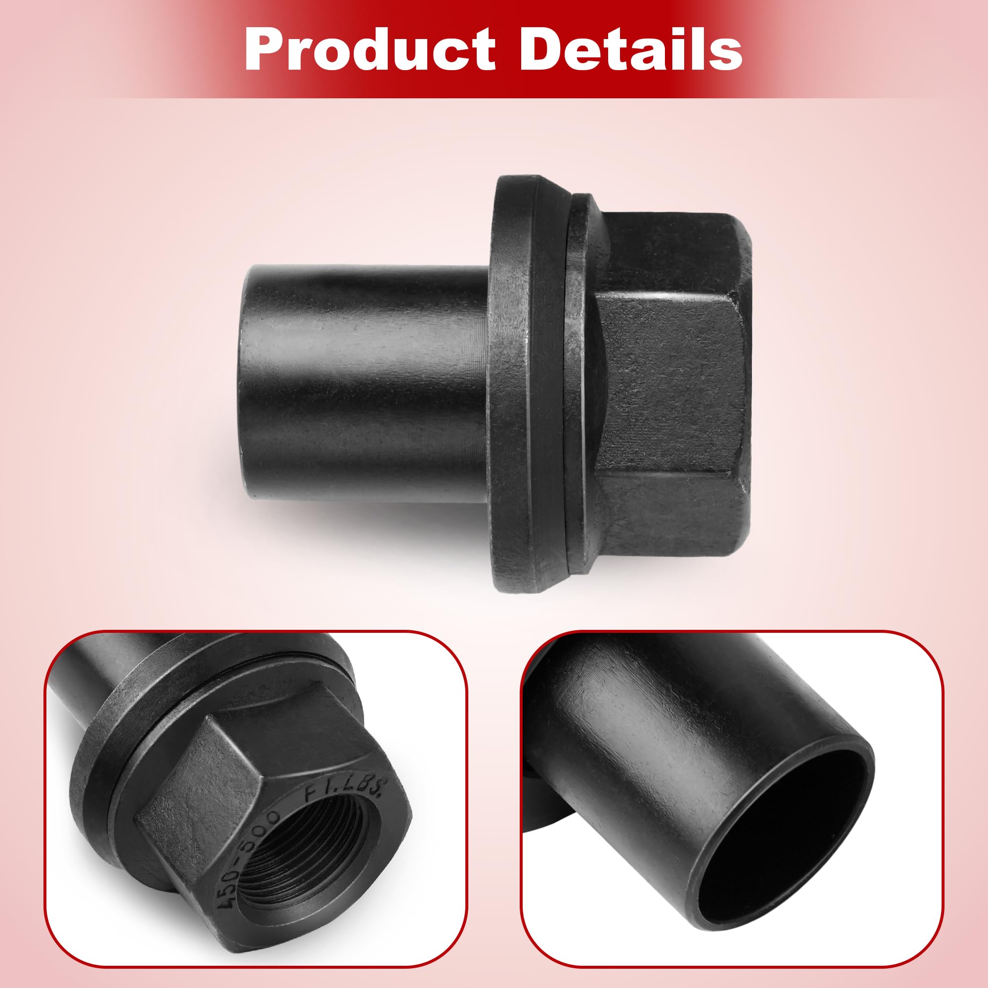 Camotokiit wheel nut beside ruler showing precise 28mm sleeve scale accuracy