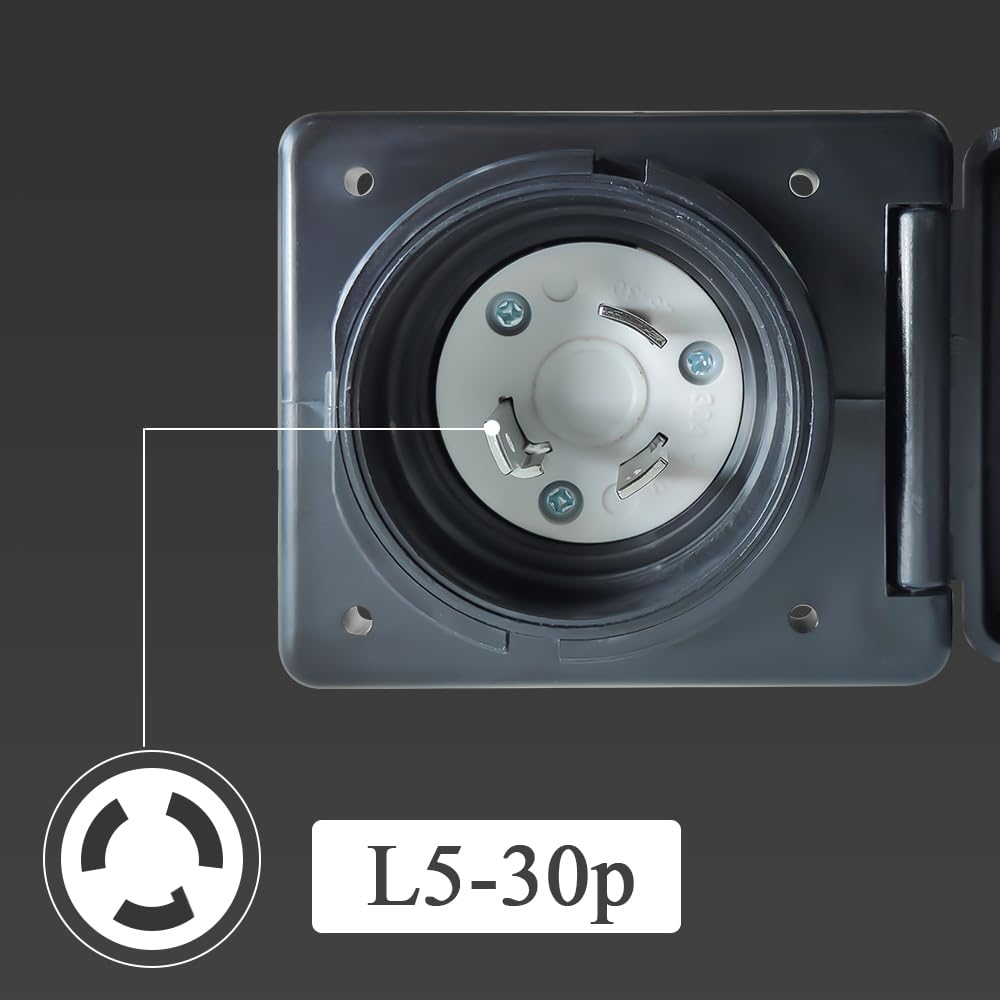 CAMPELIFY mounted on RV side demonstrating secure shore power hookup benefit