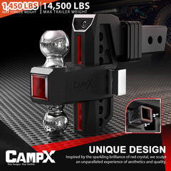 CAMPX close-up of ball mount showing compatibility and solid connection points