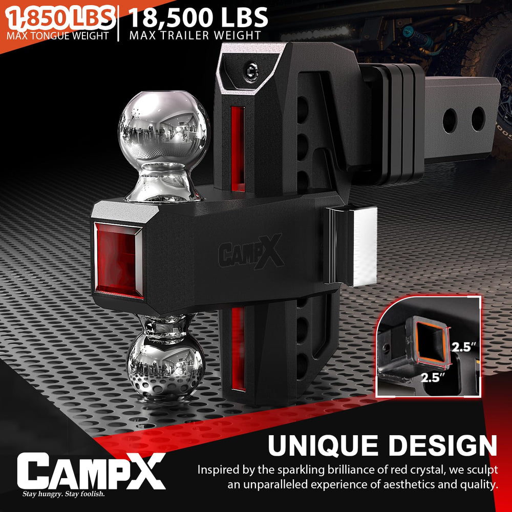 CAMPX aluminum finish detail highlighting corrosion resistance and reduced weight