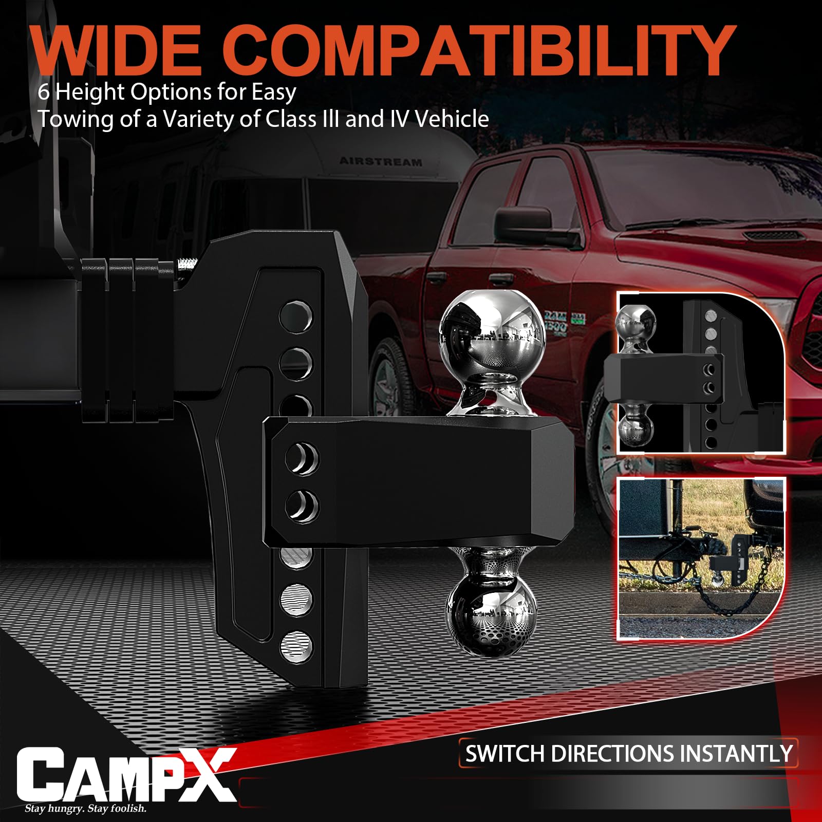 CAMPX red crystal reflector accent detail improving visibility and safety
