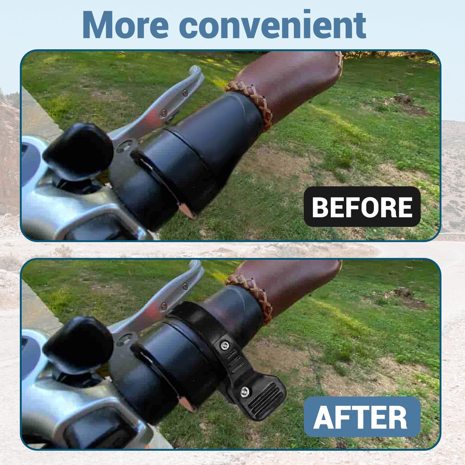 Canitu adapter cinch strap and screw tightened showing secure grip benefit