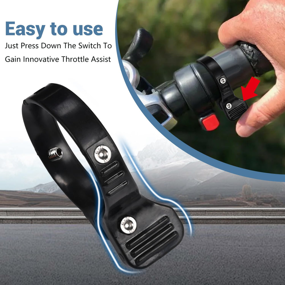 Rider using Canitu thumb throttle illustrating reduced wrist strain benefit