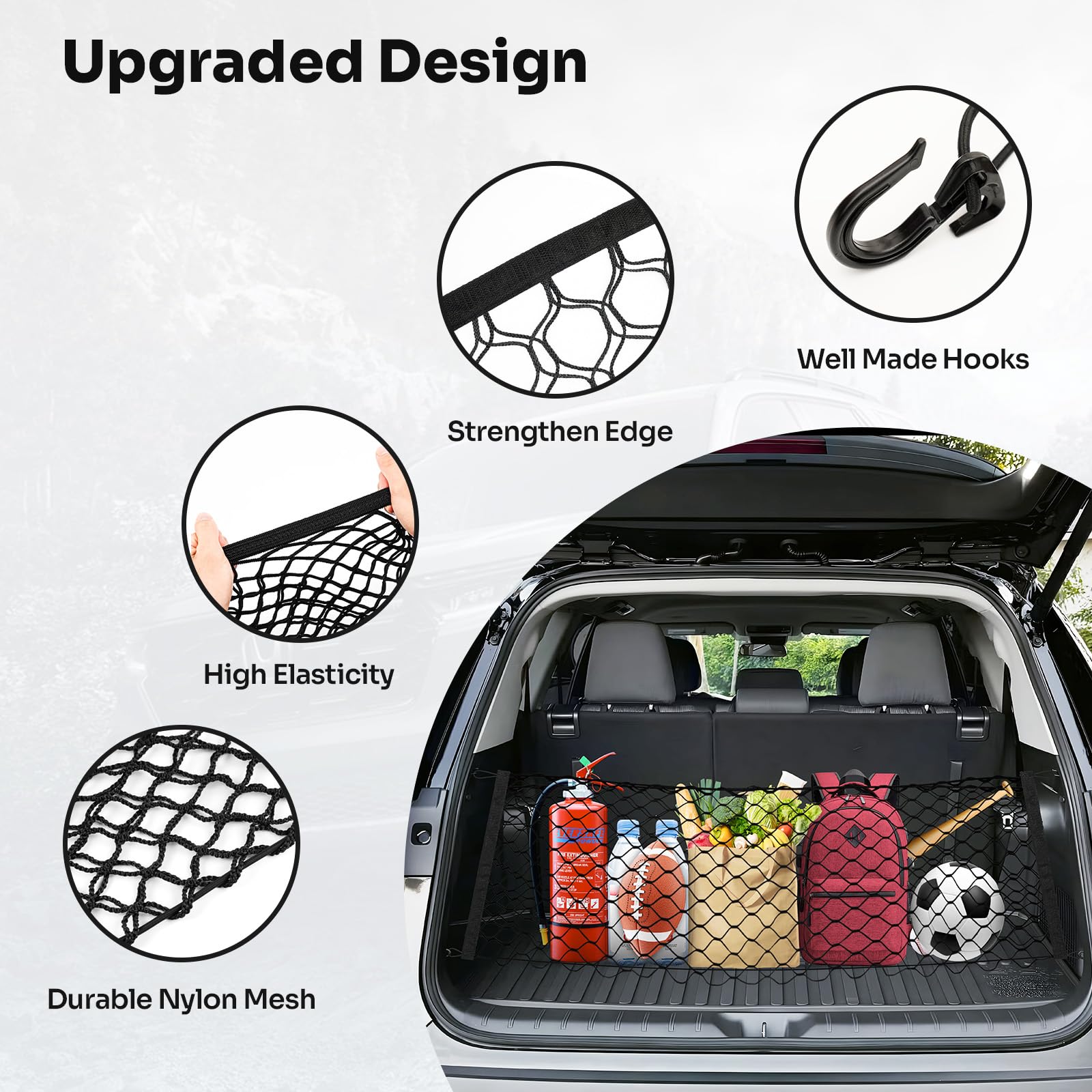 Canvcle installed in Toyota Grand Highlander cargo area, prevents shifting benefit