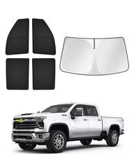 Canvcle windshield cover installed offering sun protection and cooler cabin
