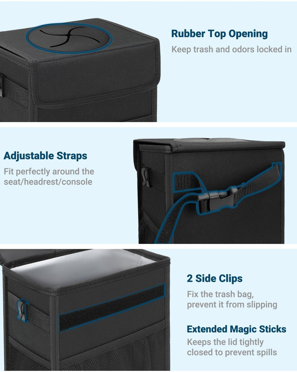 Capolo interior leakproof lining preventing spills and simplifying cleaning