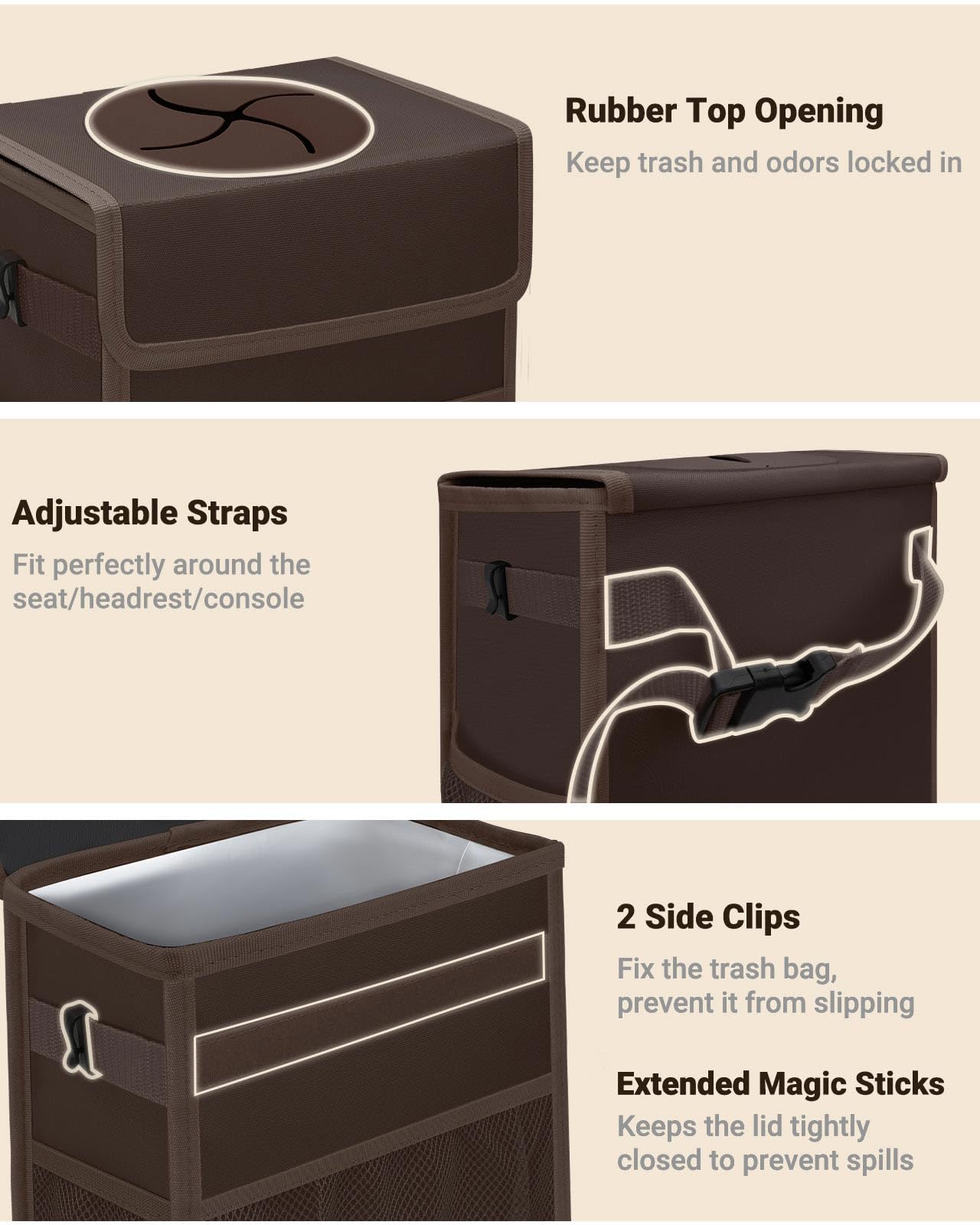 Capolo open top with lid demonstrating quick single-handed disposal