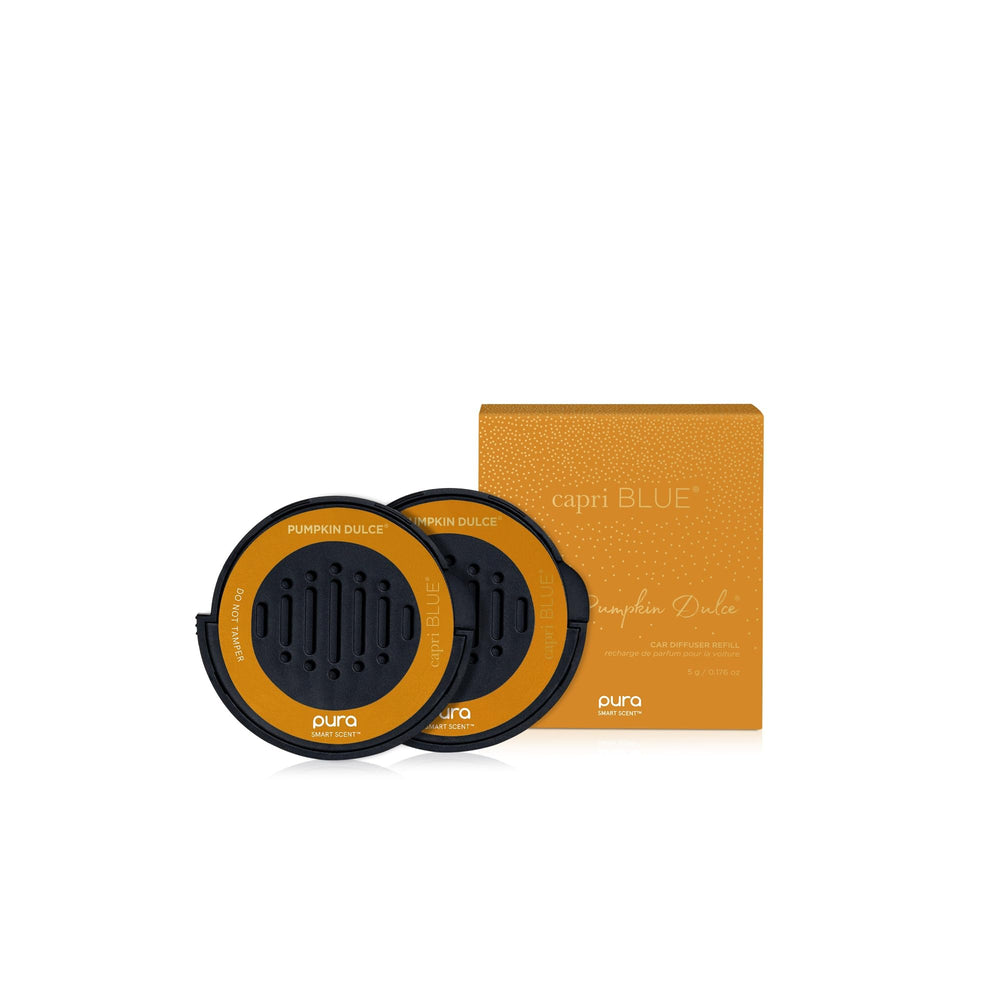 Capri Blue front packaging showing Pumpkin Dulce refills and brand for clear product ID