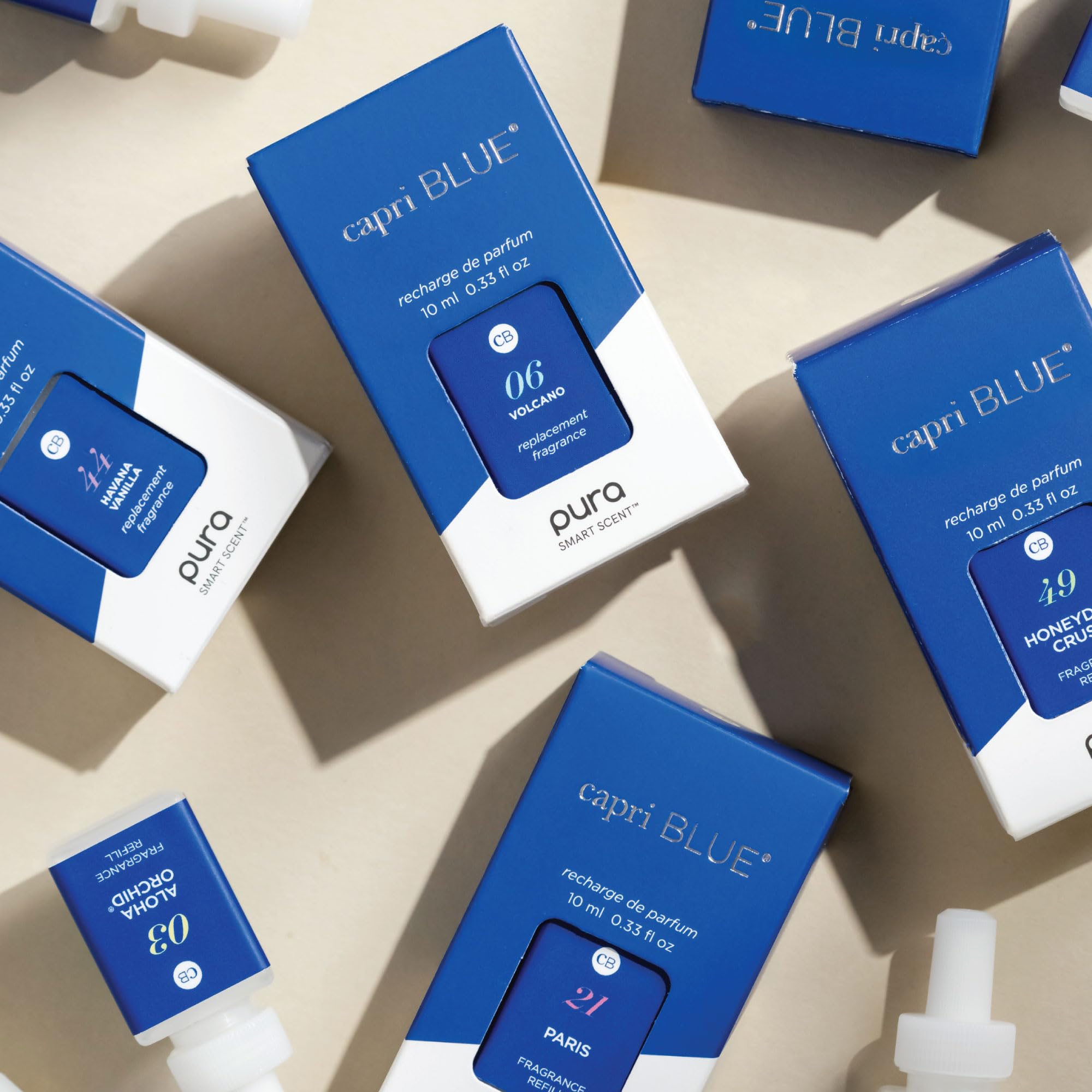 Capri Blue cartridge label detail displaying scent notes and brand clarity