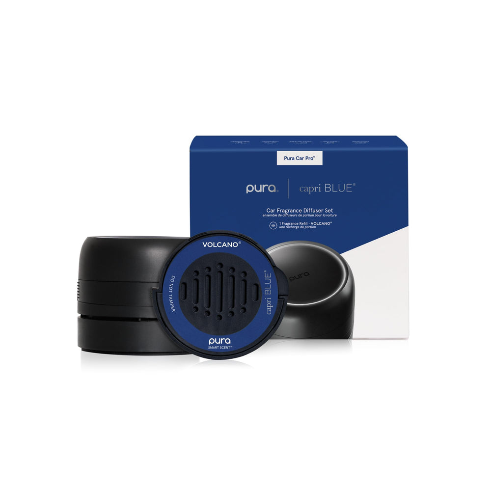 Capri Blue front view of diffuser showing sleek design and portable benefit