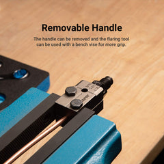 Capri Tools clamped in a bench vise showing stable bench use and increased leverage