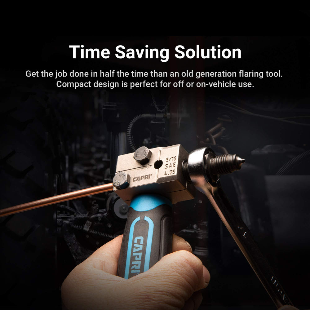Capri Tools close-up of removable die revealing precise flaring edge and durability