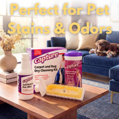 Capture bonus carpet brush for gentle agitation and lift